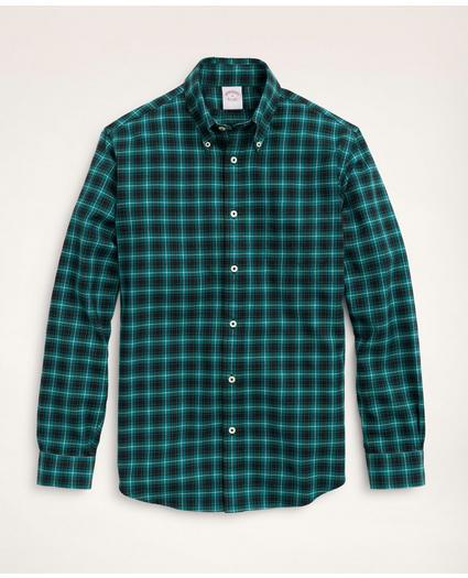 Regent Regular-Fit Archival Brushed Twill Green Tartan Shirt, image 1