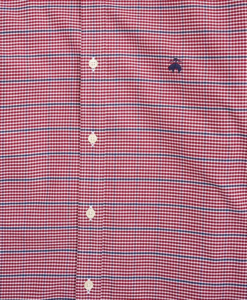 Stretch Milano Slim-Fit Sport Shirt, Non-Iron Oxford Button Down Collar Micro-Check, image 2