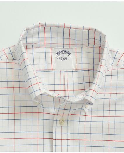 Stretch Non-Iron Oxford Button-Down Collar, Tattersall Sport Shirt, image 2