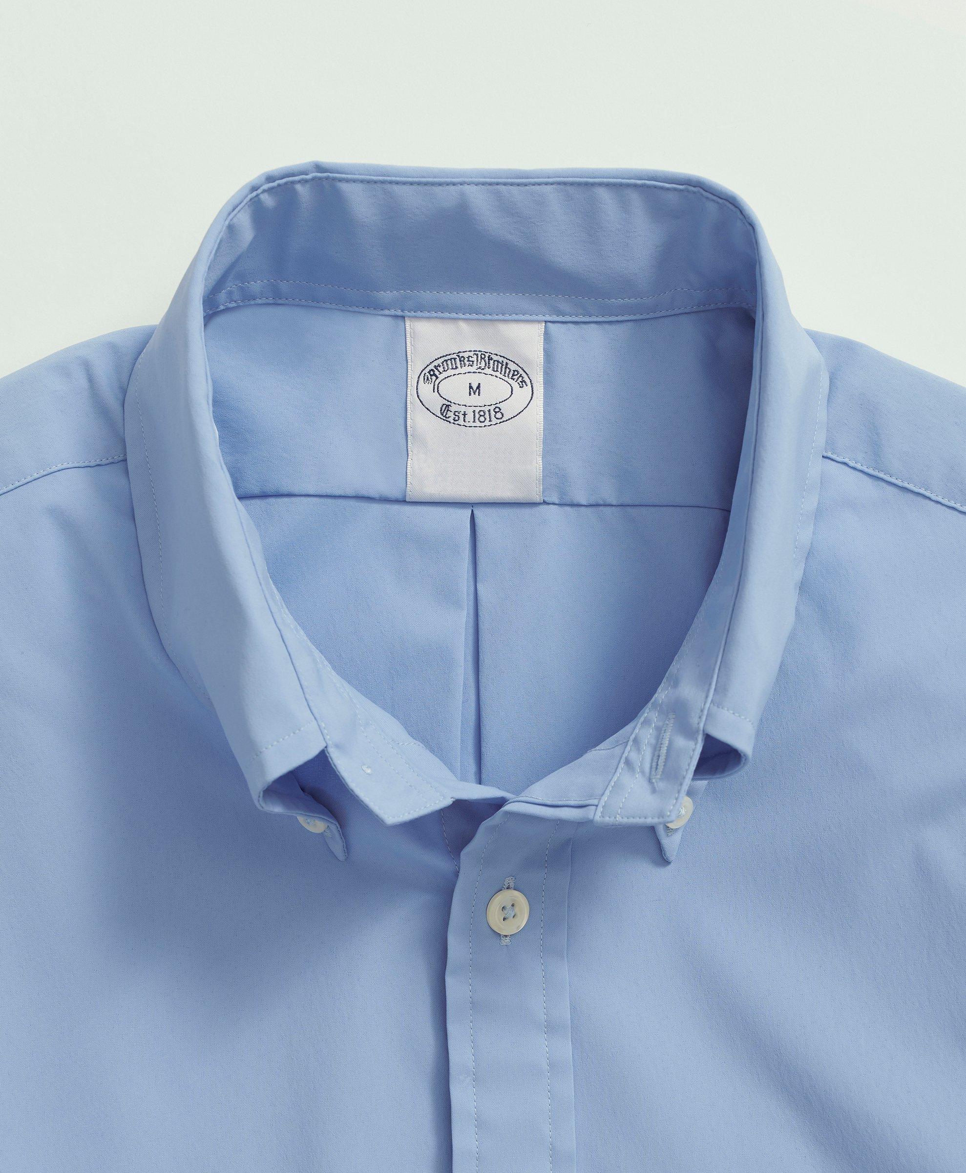 Stretch poplin shirt with logo tag in White