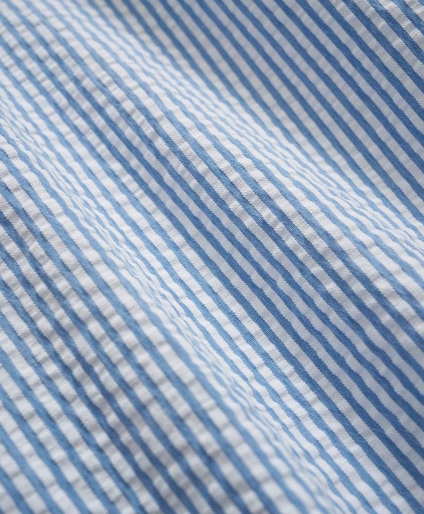 Washed Cotton Seersucker Button-Down Collar, Stripe Sport Shirt, image 3