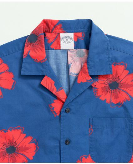 Cotton Poplin Camp Collar, Poppy Print Short-Sleeve Sport Shirt, image 6