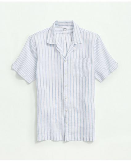 Irish Linen Camp Collar, Fun Stripe Short-Sleeve Sport Shirt, image 1