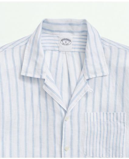 Irish Linen Camp Collar, Fun Stripe Short-Sleeve Sport Shirt, image 2