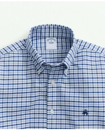 Stretch Cotton Non-Iron Oxford Polo Button-Down Collar, Gingham Shirt, image 2