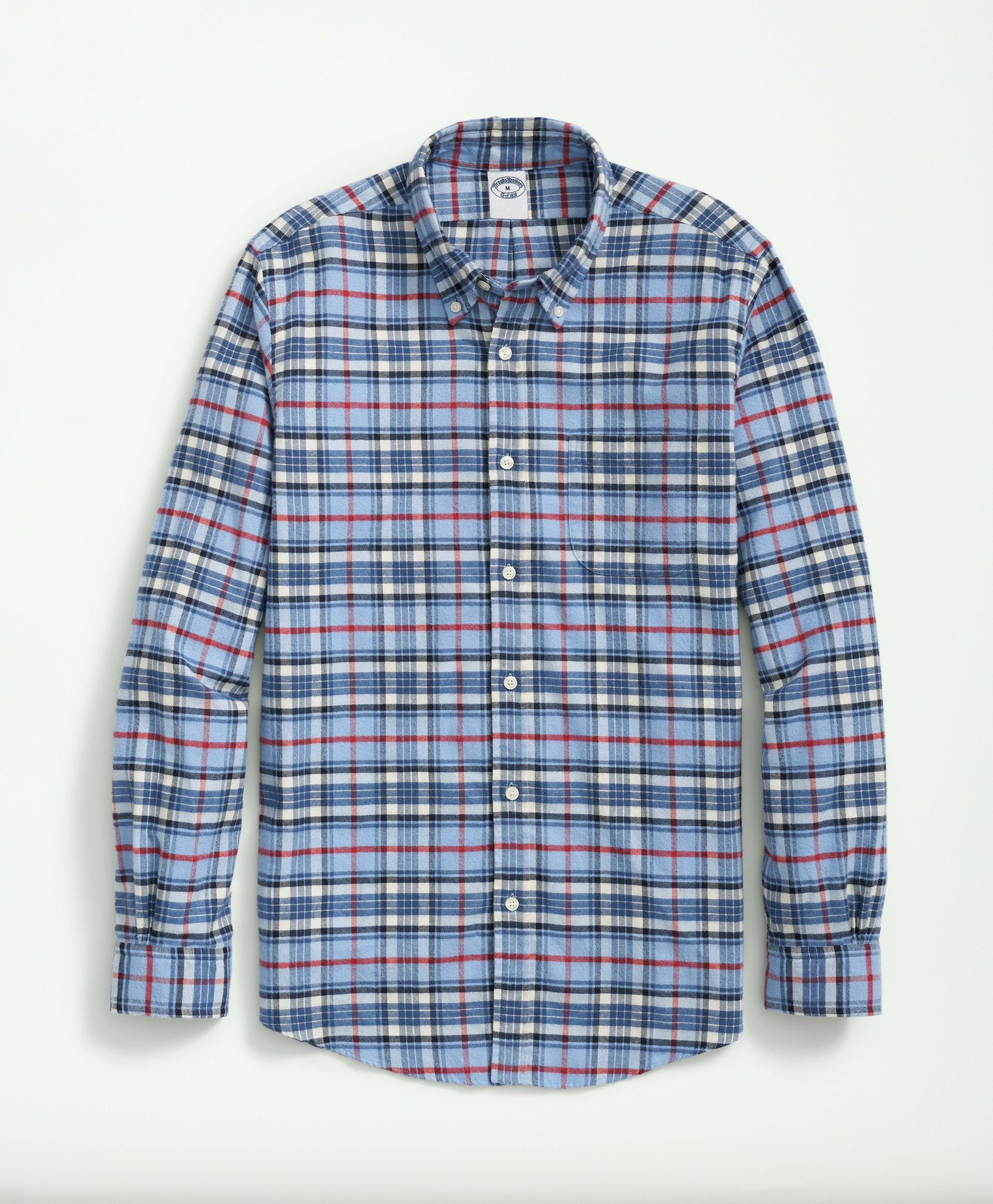 Portuguese Flannel Polo Button Down Collar, Plaid Shirt