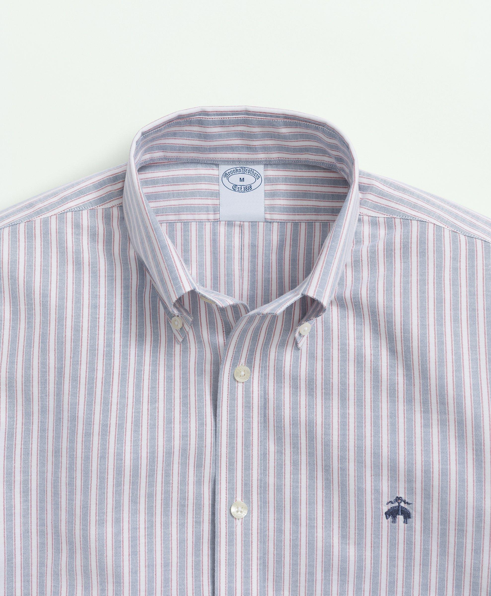 Stretch Cotton Non-Iron Oxford Polo Button-Down Collar, Outline 