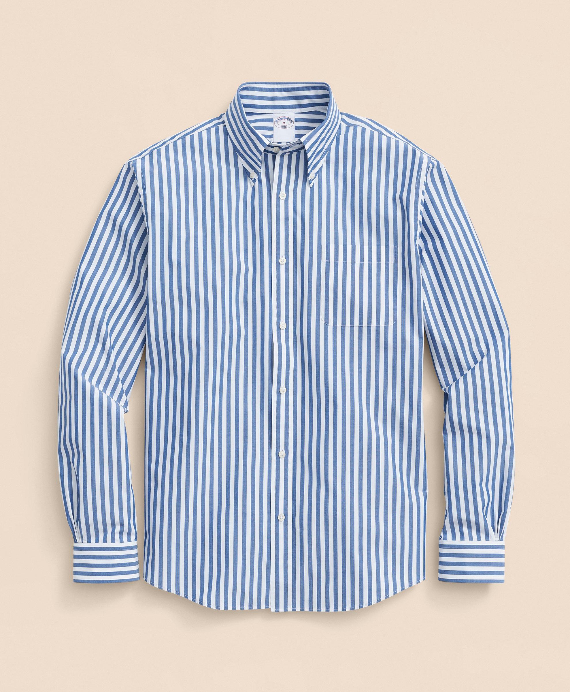 Navy Butcher Stripe Shirt