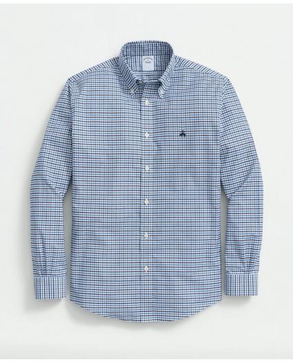 Stretch Cotton Non-Iron Oxford Polo Button-Down Collar, Mini-Graph Checked Shirt, image 1
