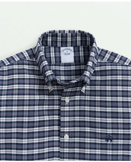 Stretch Cotton Non-Iron Oxford Polo Button-Down Collar, Tartan Shirt, image 2