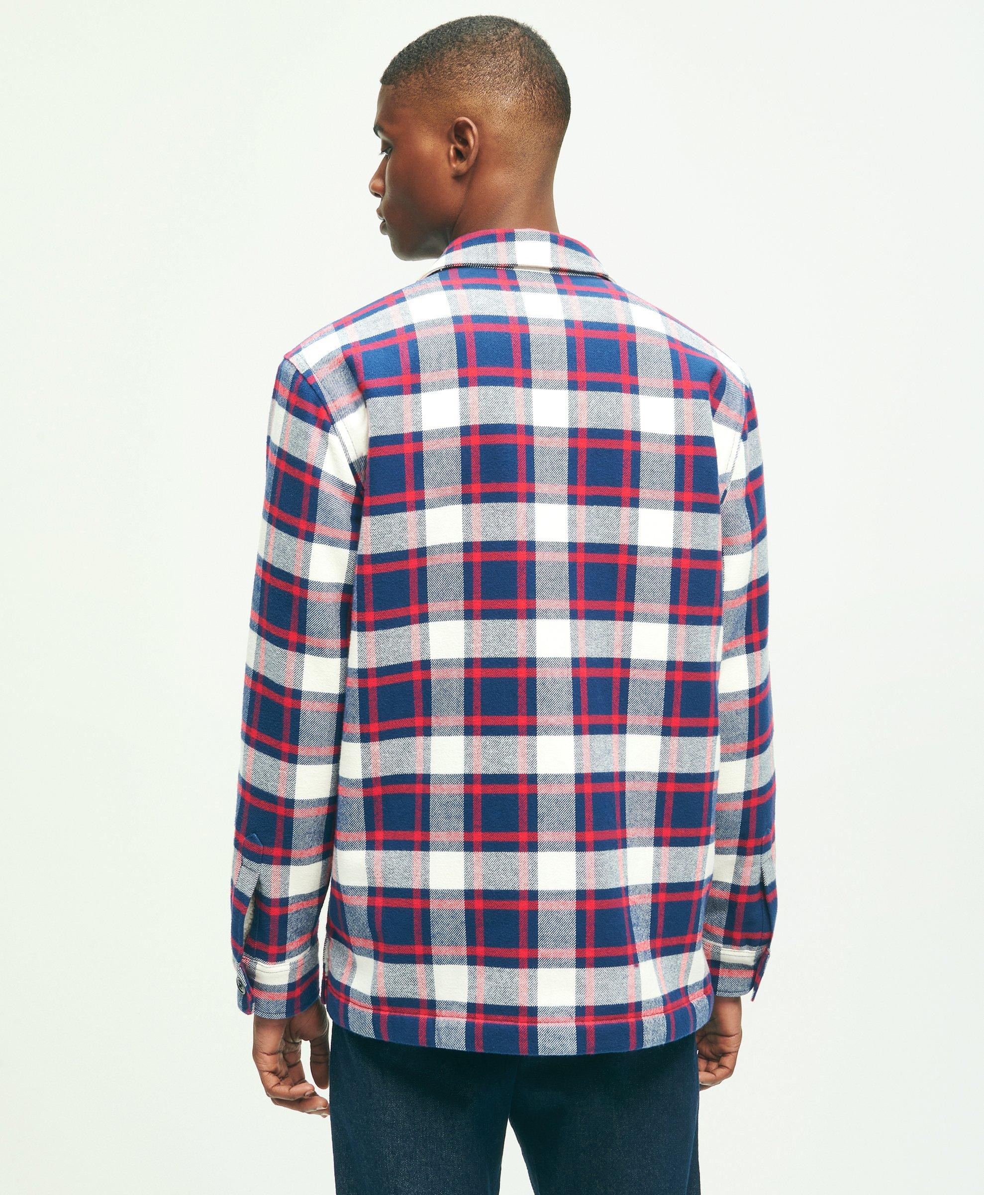 Fleece Lined Flannel Shirt - Blue Navy Tartan