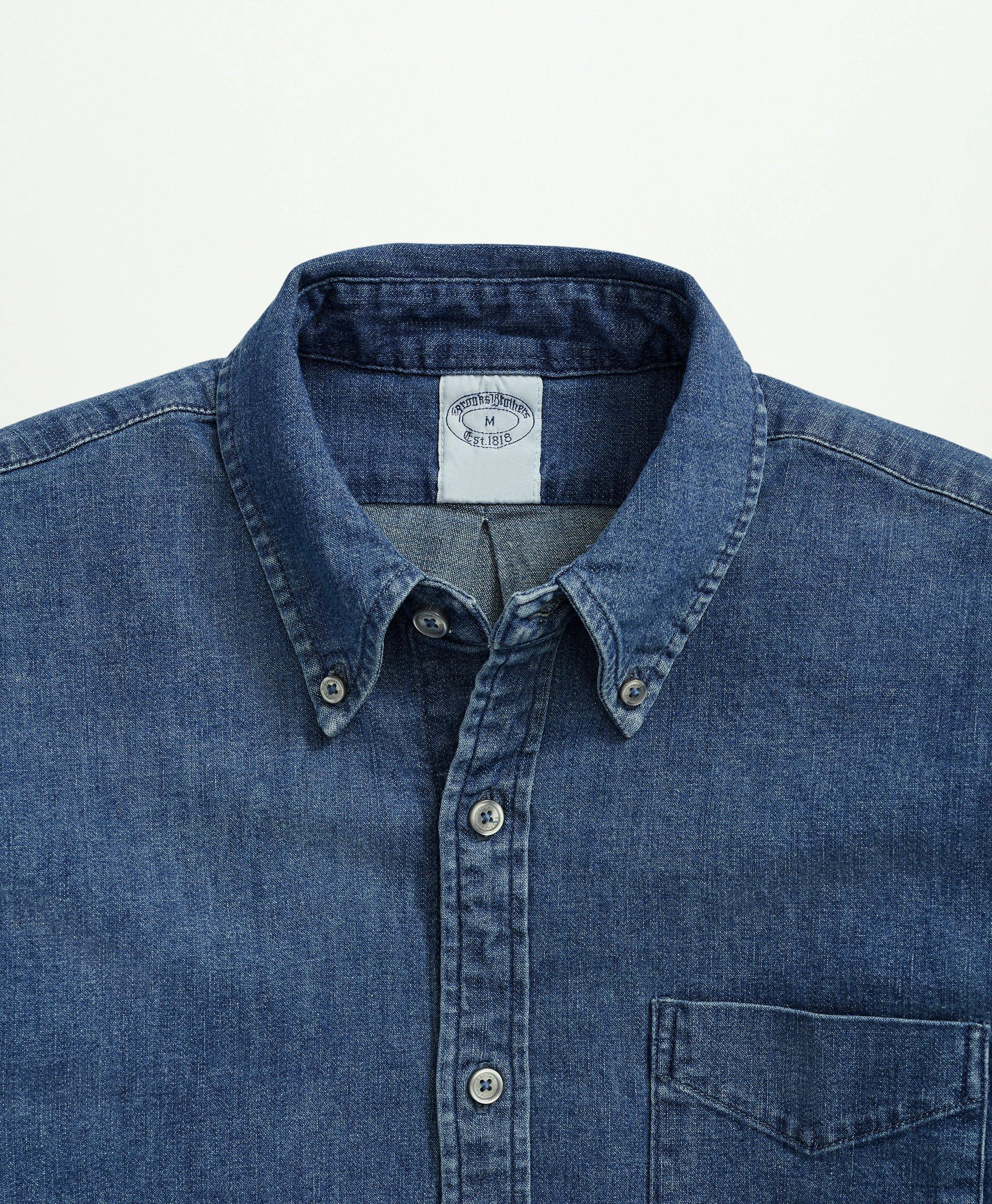 Stretch Cotton Denim Sport Shirt