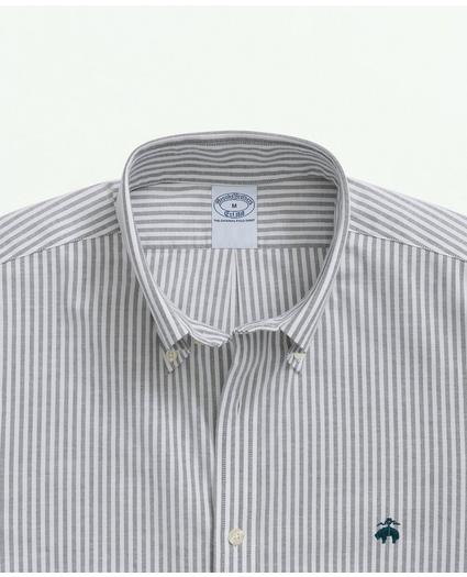 Stretch Non-Iron Oxford Button-Down Collar, Stripe Short-Sleeve Sport Shirt, image 2