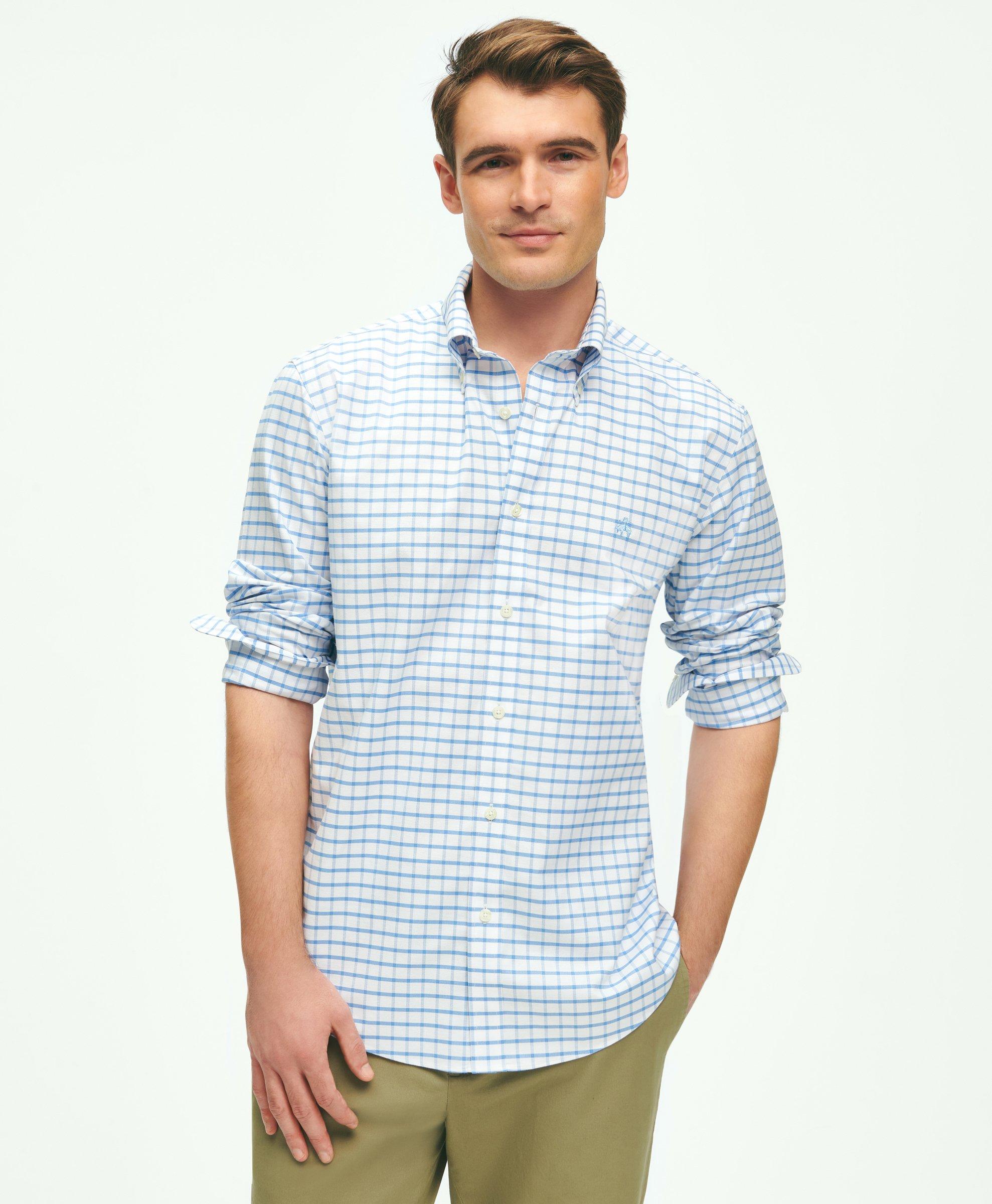 Stretch Cotton Non-Iron Oxford Polo Button Down Collar 