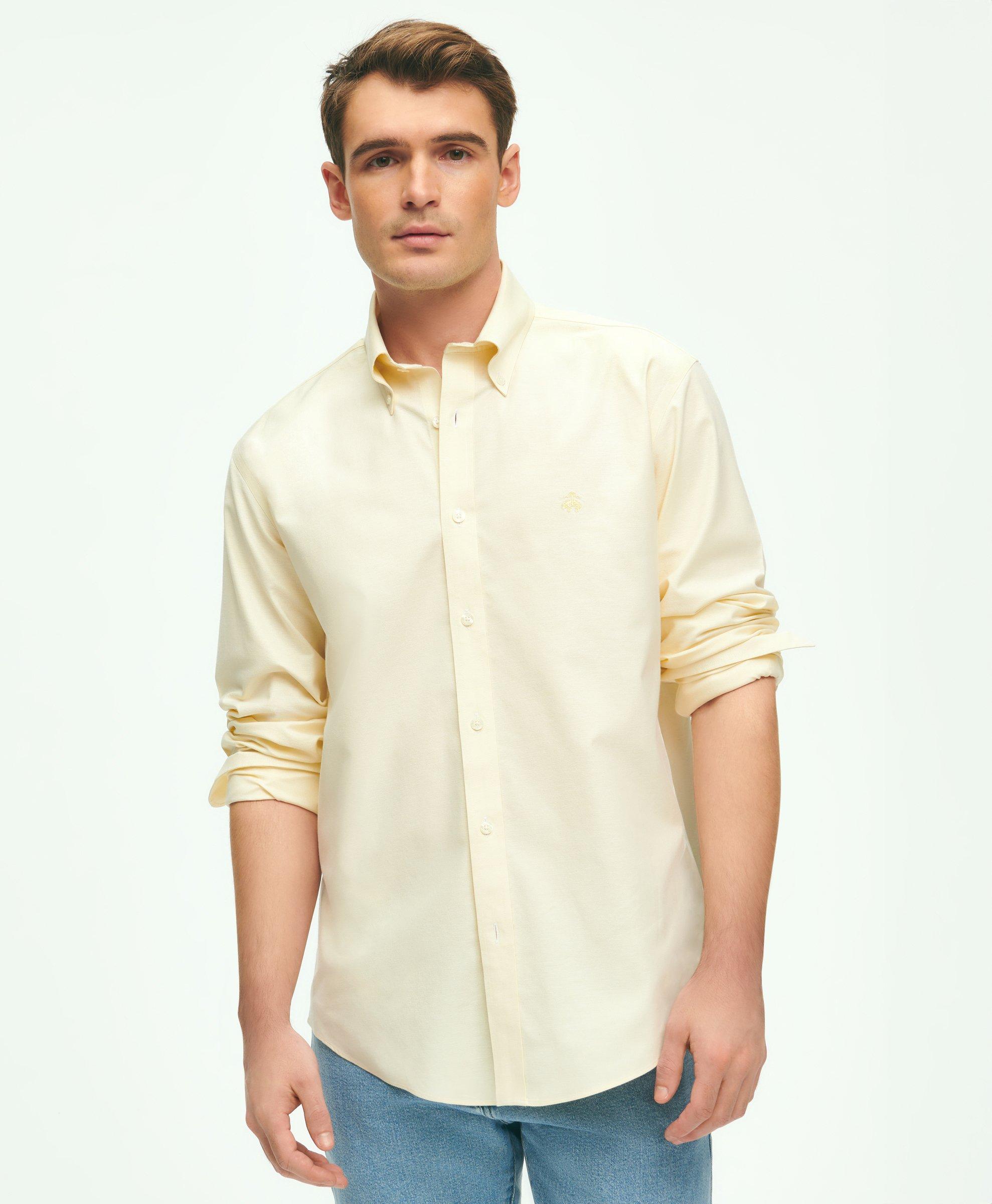 Stretch Cotton Non-Iron Oxford Polo Button Down Collar Shirt