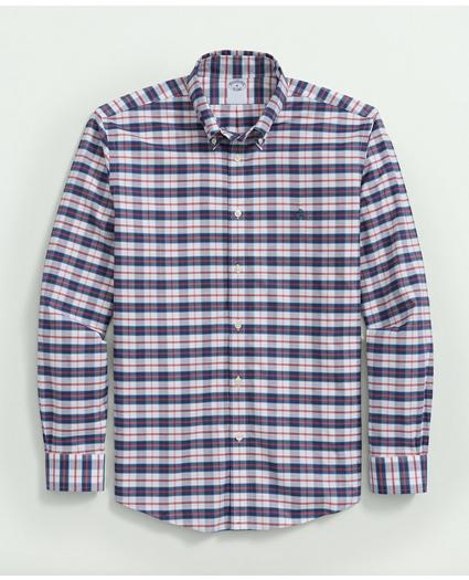 Stretch Non-Iron Oxford Polo Button-Down Collar, Checked Shirt, image 5