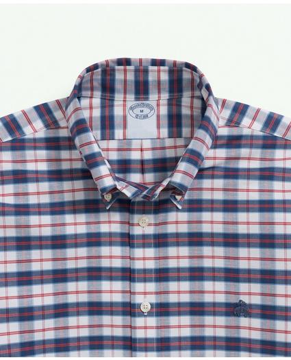 Stretch Non-Iron Oxford Polo Button-Down Collar, Checked Shirt, image 6