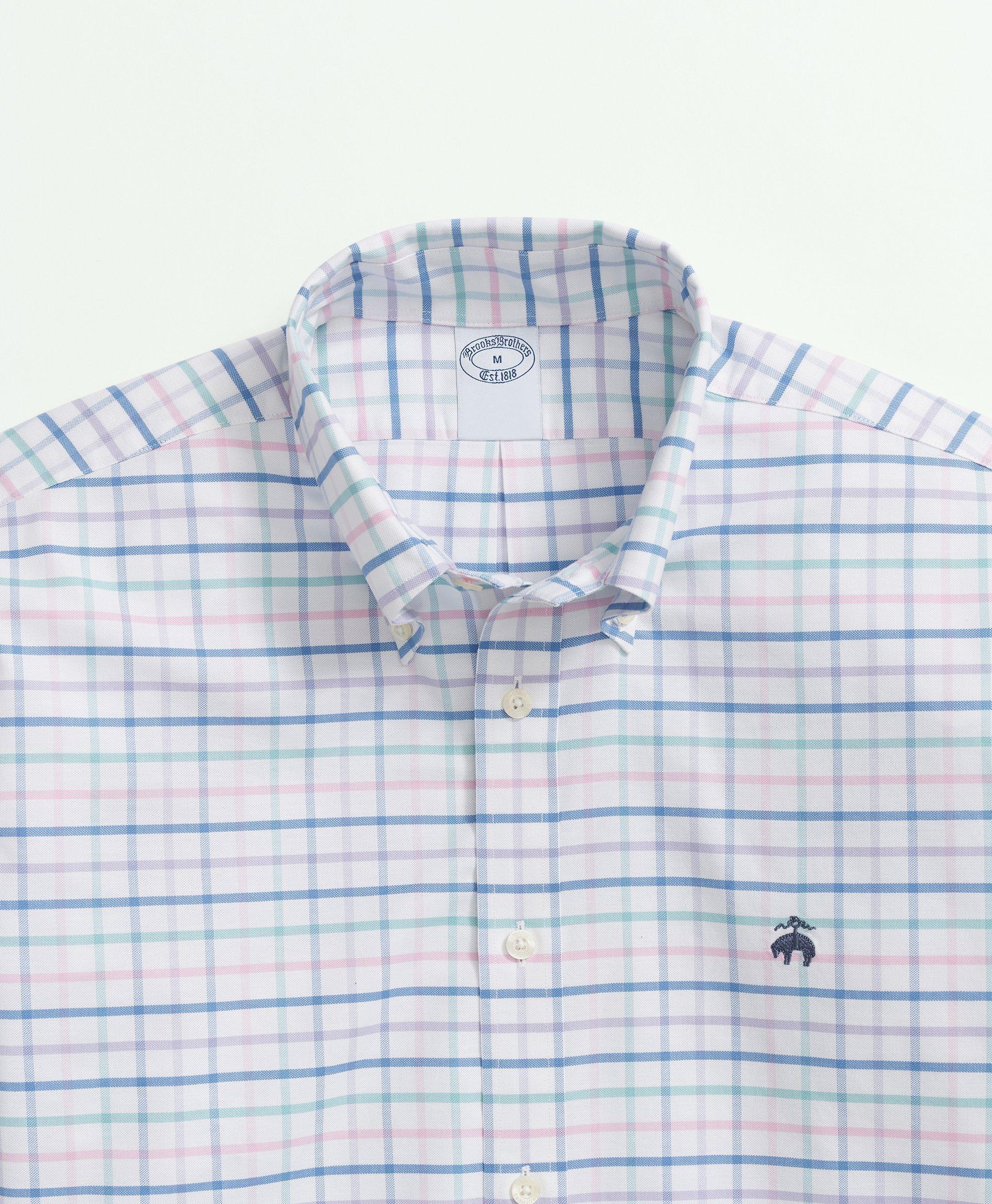 Stretch Cotton Non-Iron Oxford Polo Button Down Collar, Multi ...