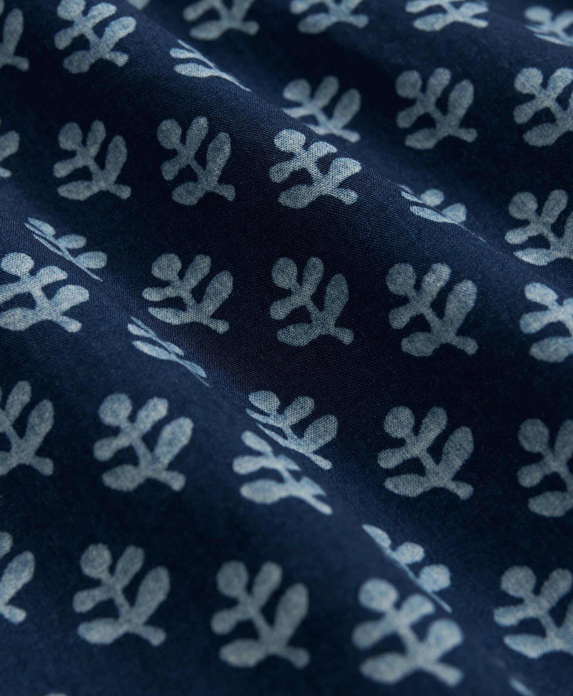 Fun Patterned Sport Shirt in Indigo-Dyed Cotton 