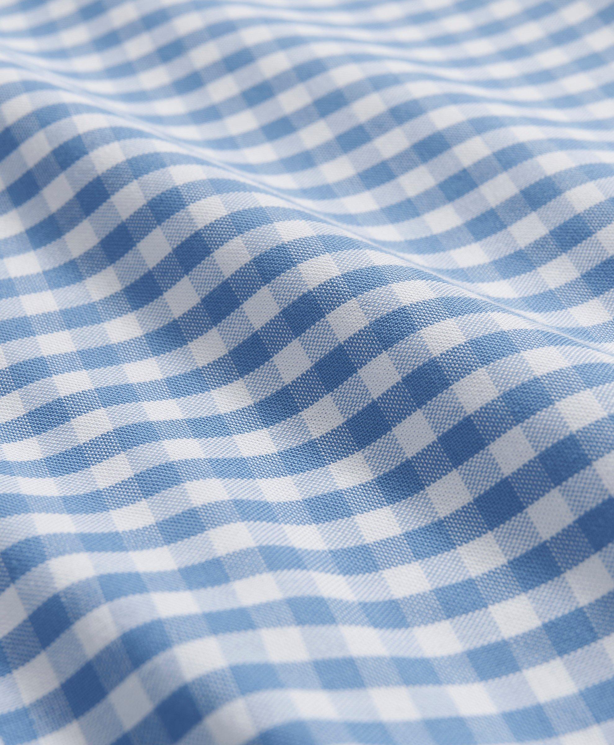 Stretch Cotton Non-Iron Oxford Polo Button Down Collar, Gingham 