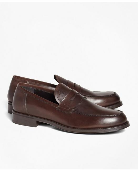 Brooksbrothers 1818 Footwear Rubber-Sole Leather Penny Loafers