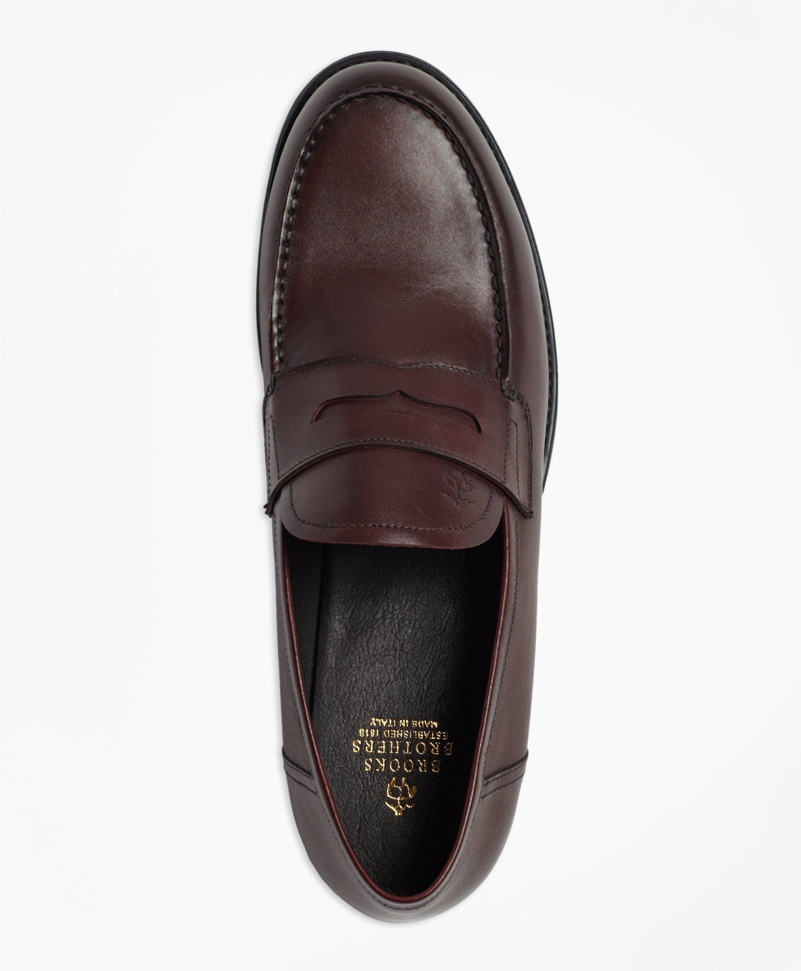 Leather sole 2025 loafers mens