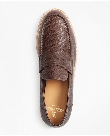 Textured Leather Penny Loafers, image 3