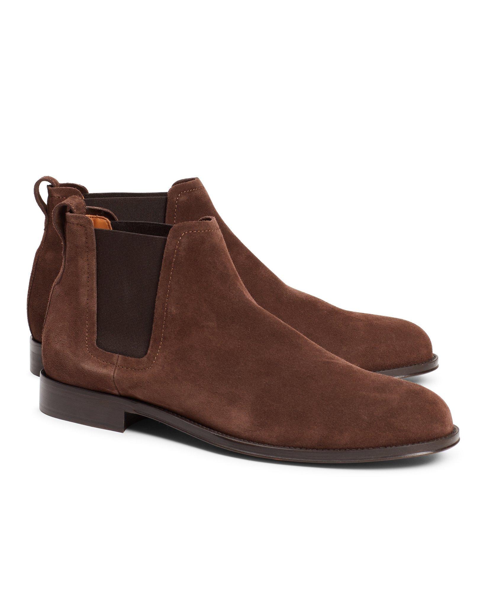 brown suede chelsea boots