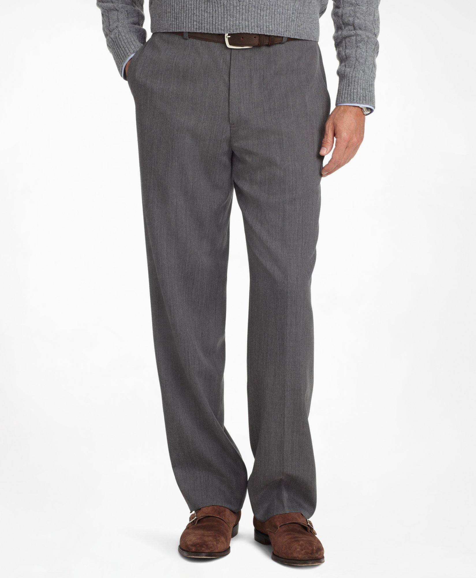 Men's Regular Fit Plain-Front Classic Gabardine Pants