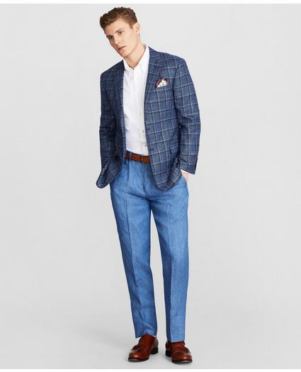 Regent Fit Single-Pleat Linen Trousers, image 2