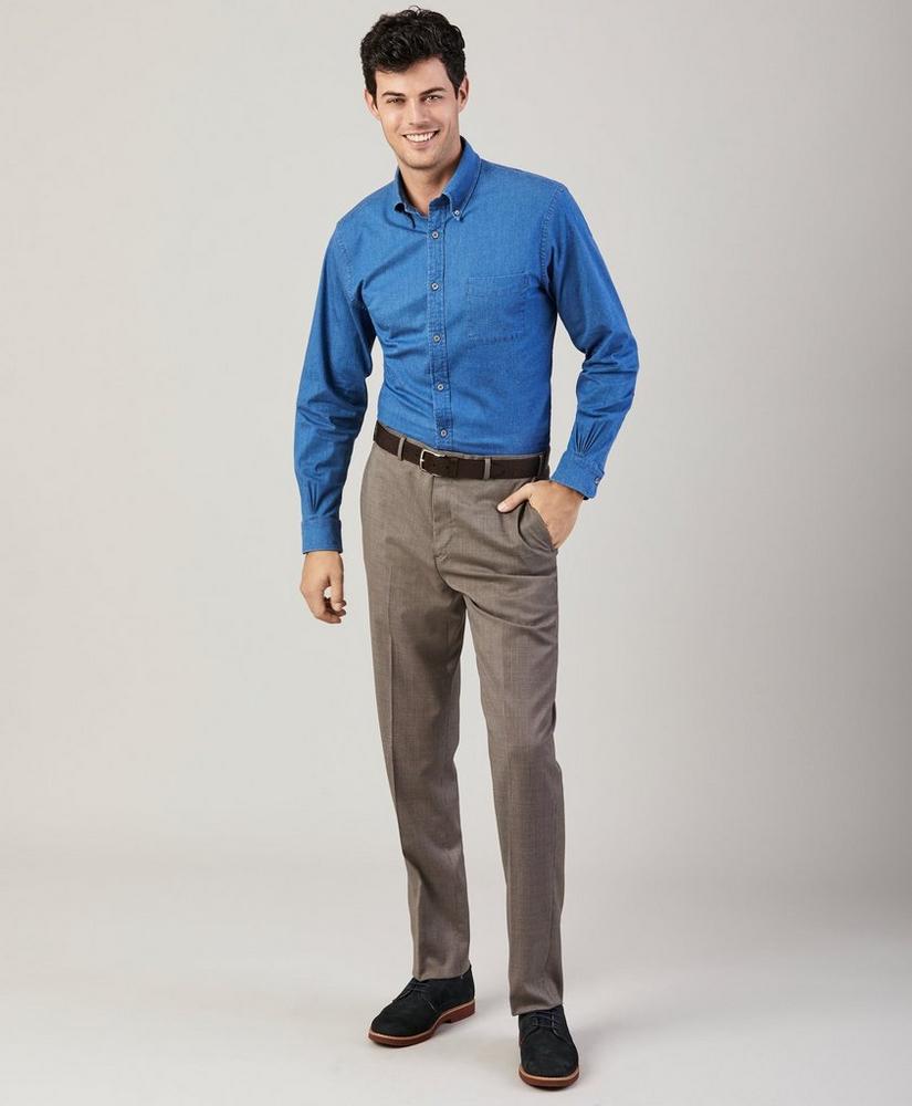 BrooksFlex™ Regent-Fit Mini-Houndstooth Wool Trousers, image 2