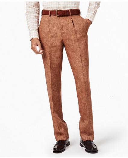 Regent Fit Single-Pleat Linen Trousers, image 1