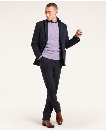 Regent Fit Single-Pleat Herringbone Trousers, image 2