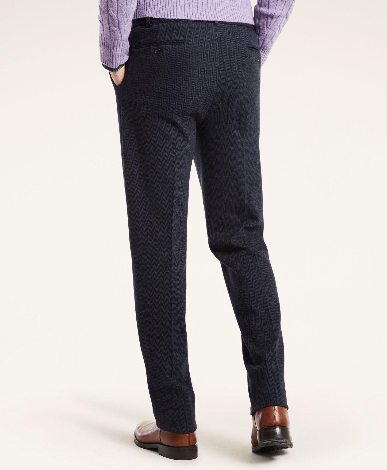 Knit Herringbone Suit Trousers