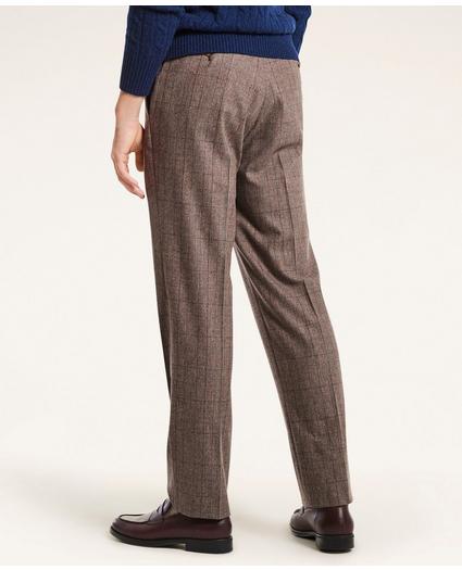 Regent Fit Pleat-Front Stretch Glen Plaid Trousers, image 3