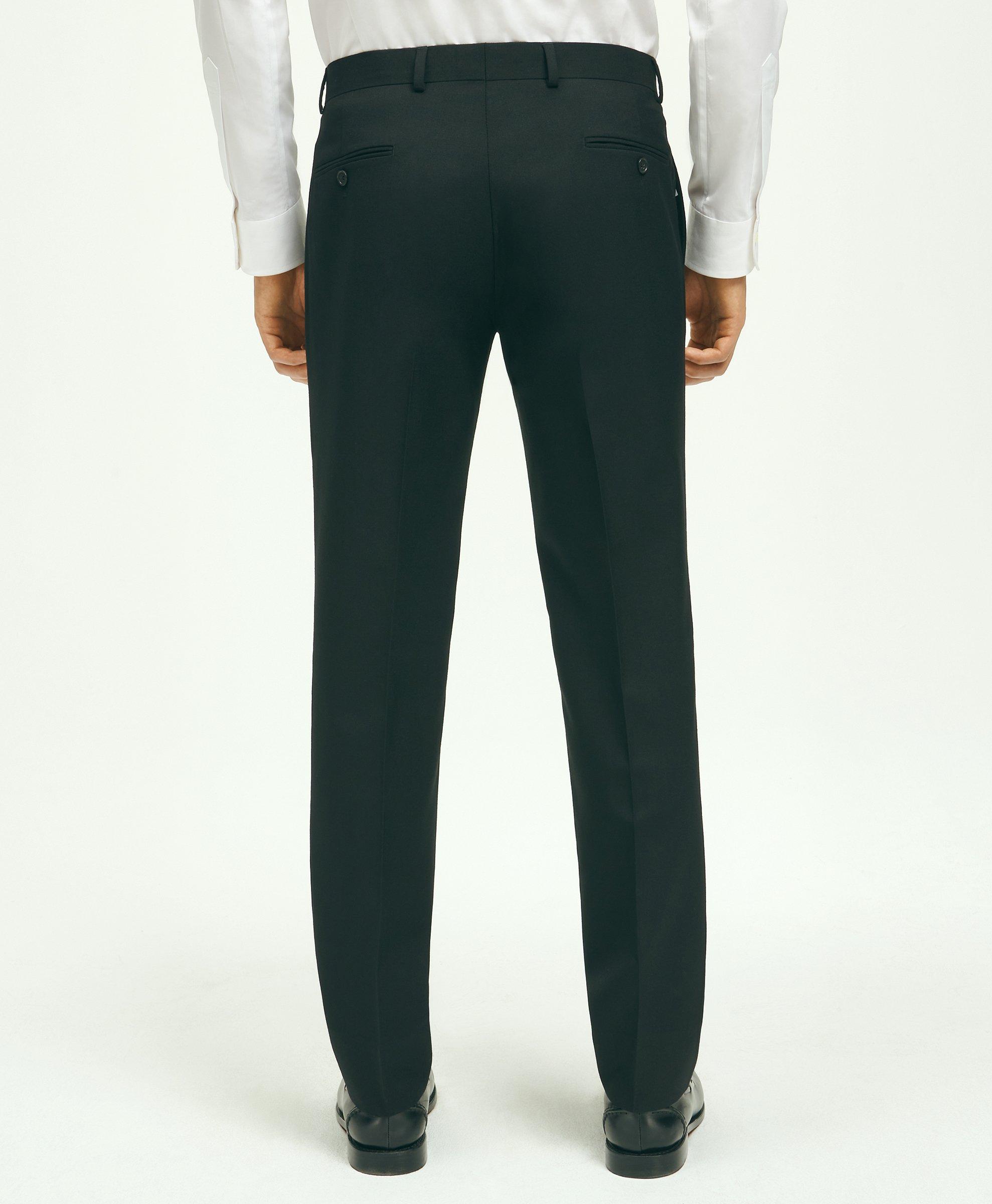 Black Slim Fit Flat Front Dress Pants – Flex Suits