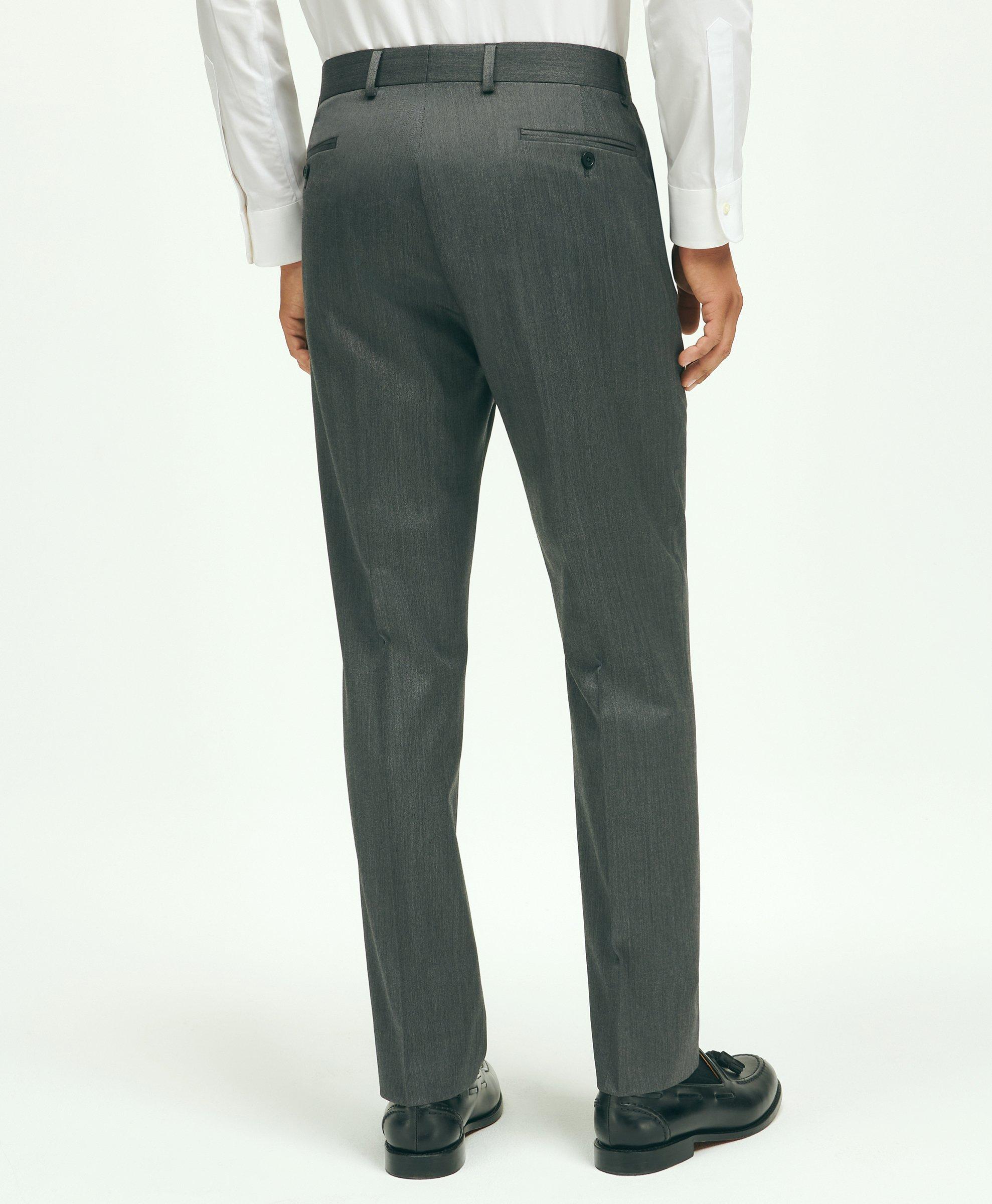 Grey Check Premium Merino Wool Pants (Slim Fit) Design by THE PANT