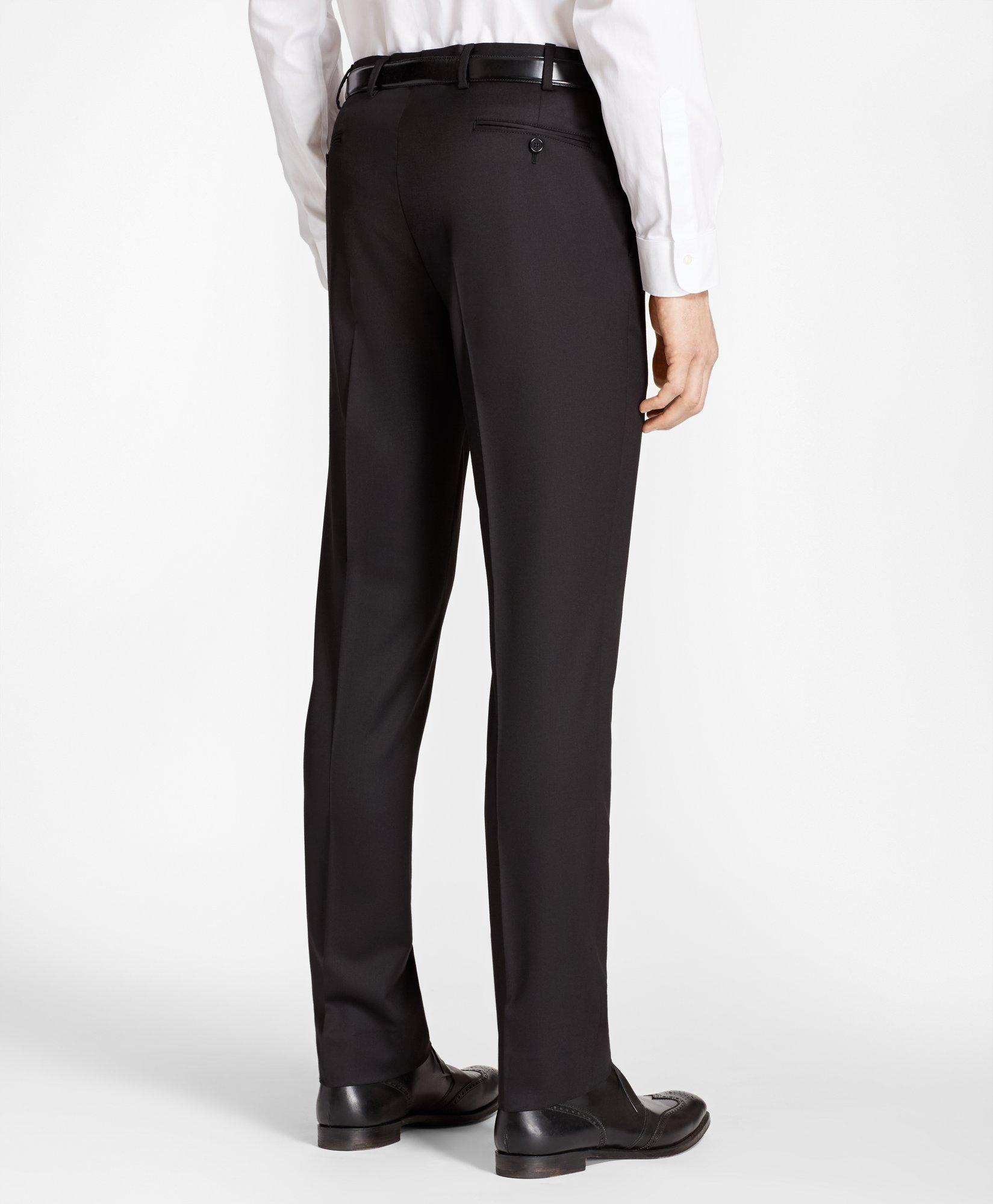 100% WOOL SUIT PANTS - Black