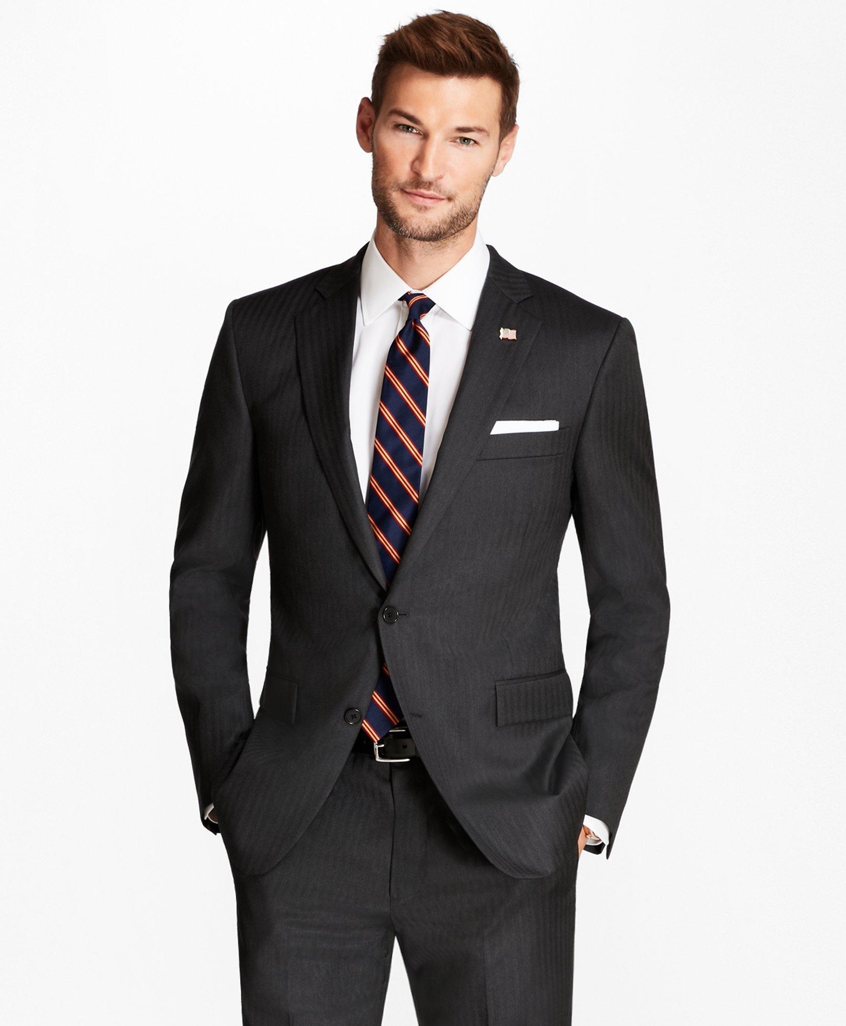 Classic Fit Grey Herringbone 1818 Suit