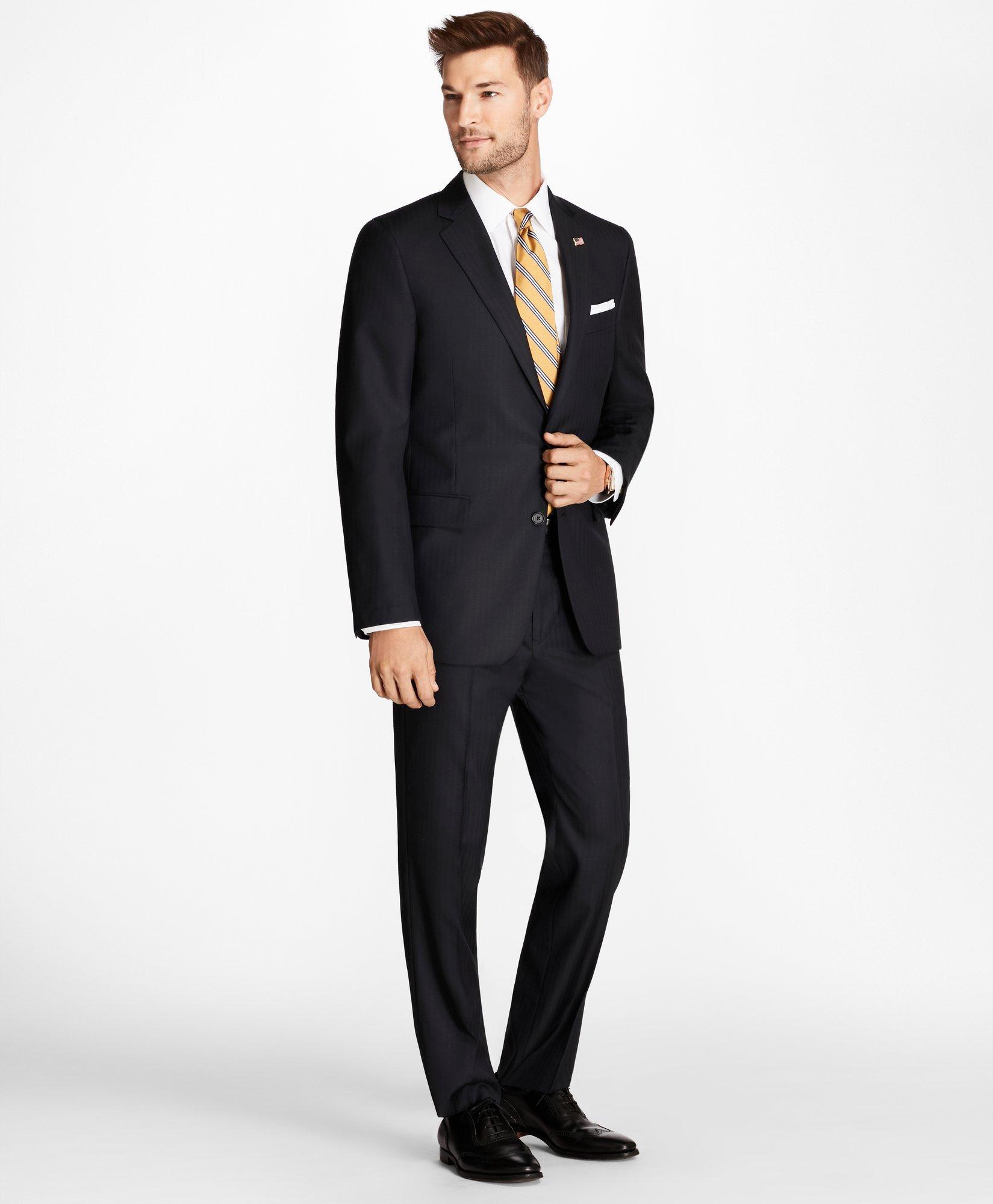 Regent Fit Blue Herringbone 1818 Suit