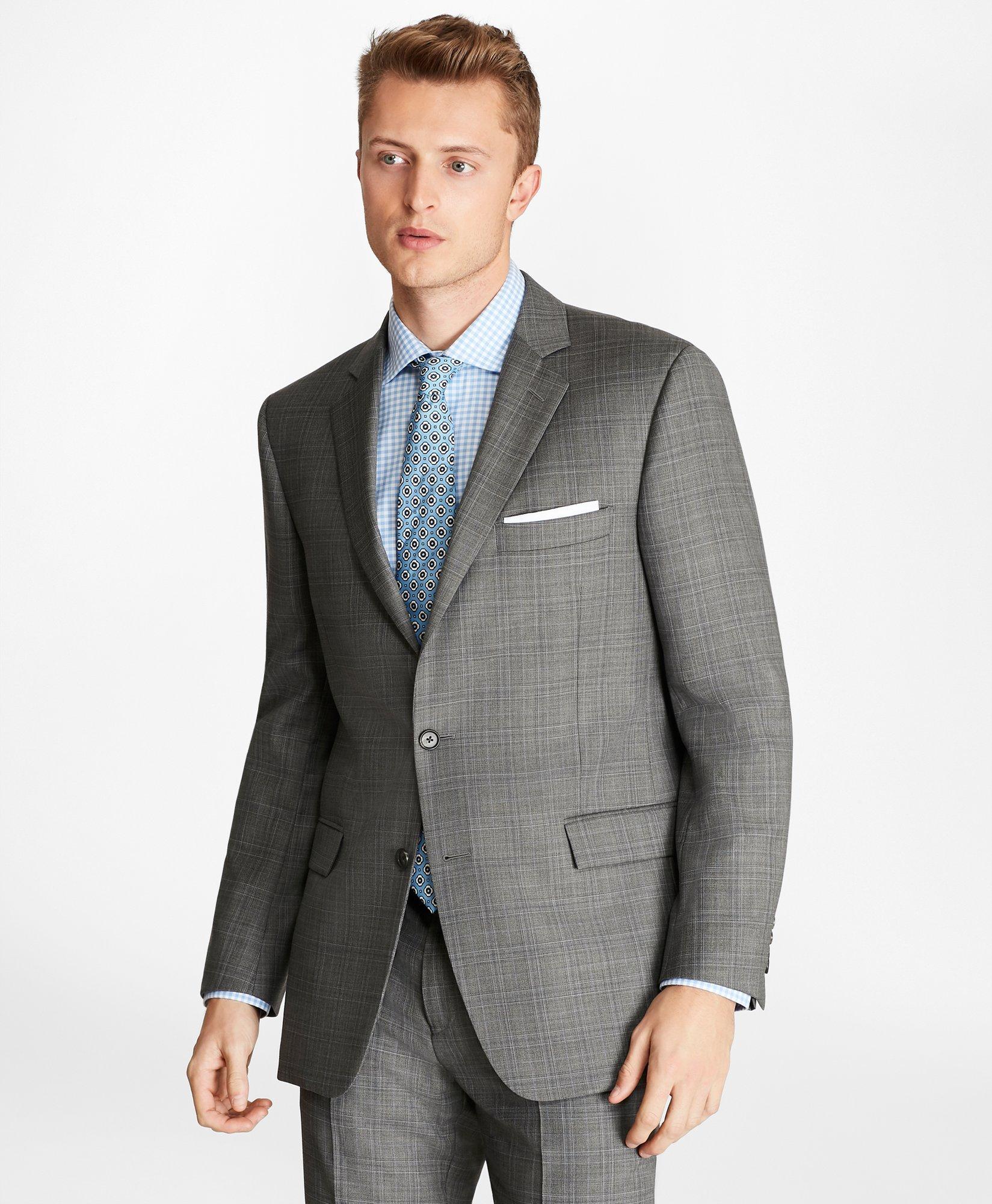 Regent Fit Saxxon™ Wool Plaid 1818 Suit