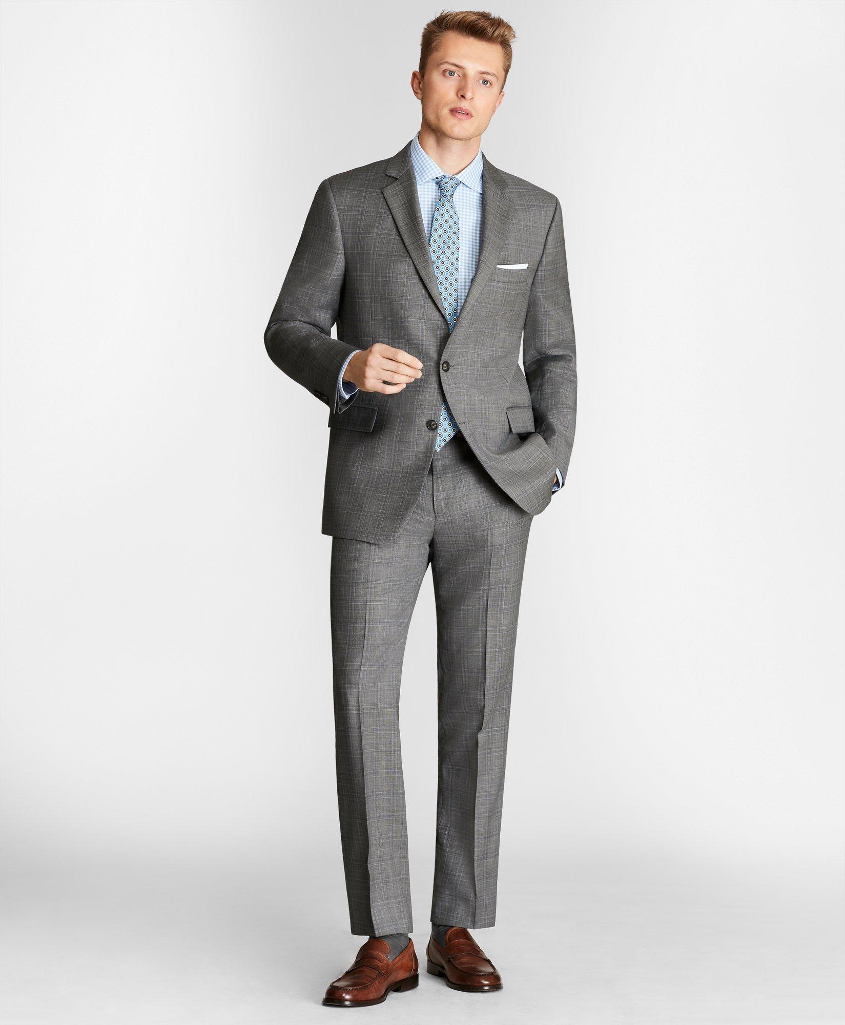 Regent Fit Saxxon™ Wool Plaid 1818 Suit