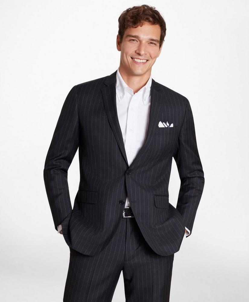 BrooksGate™ Milano-Fit Striped Wool Twill Suit Jacket, image 1