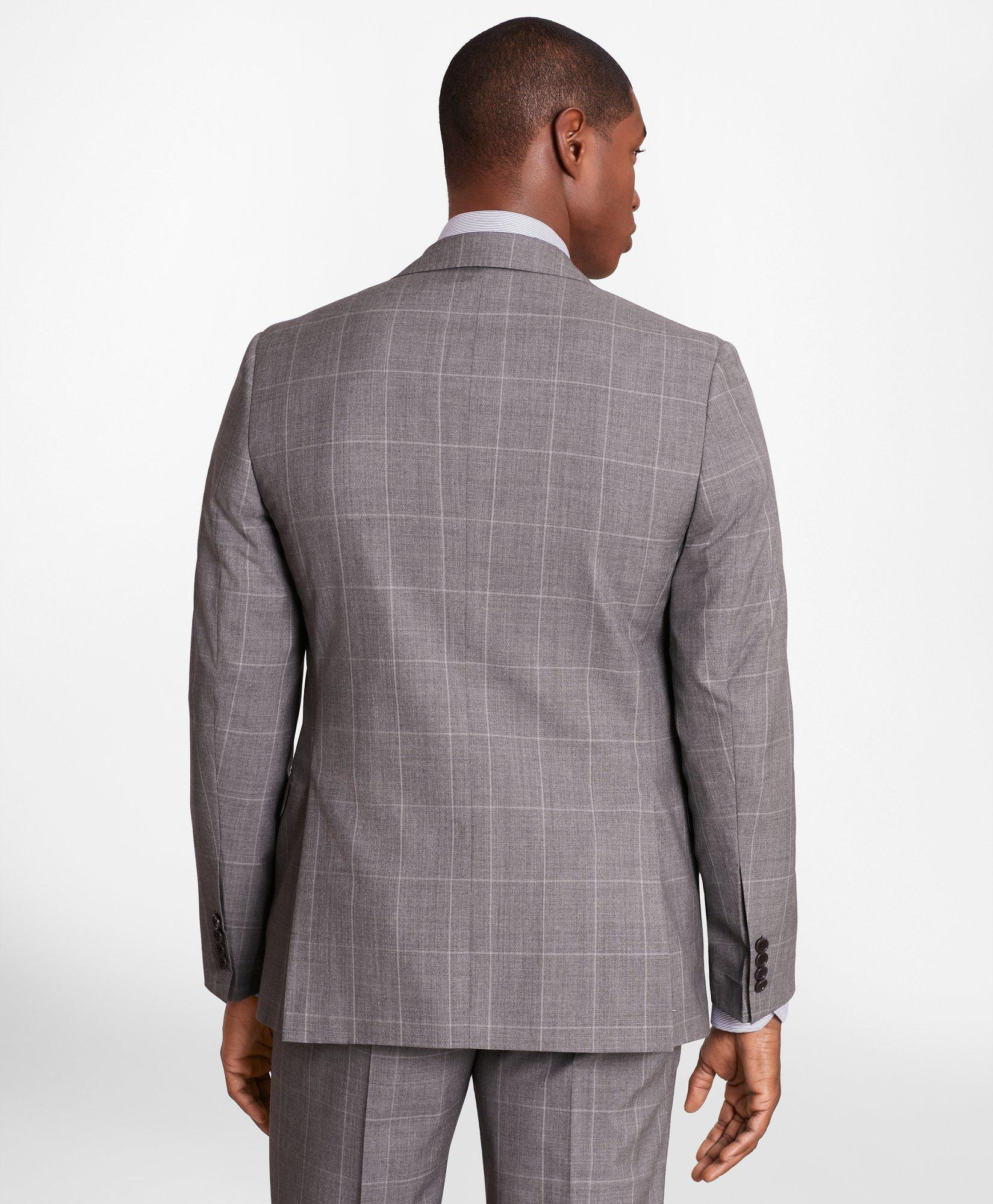 Brooks Brothers Regent-Fit Windowpane Wool Suit Jacket
