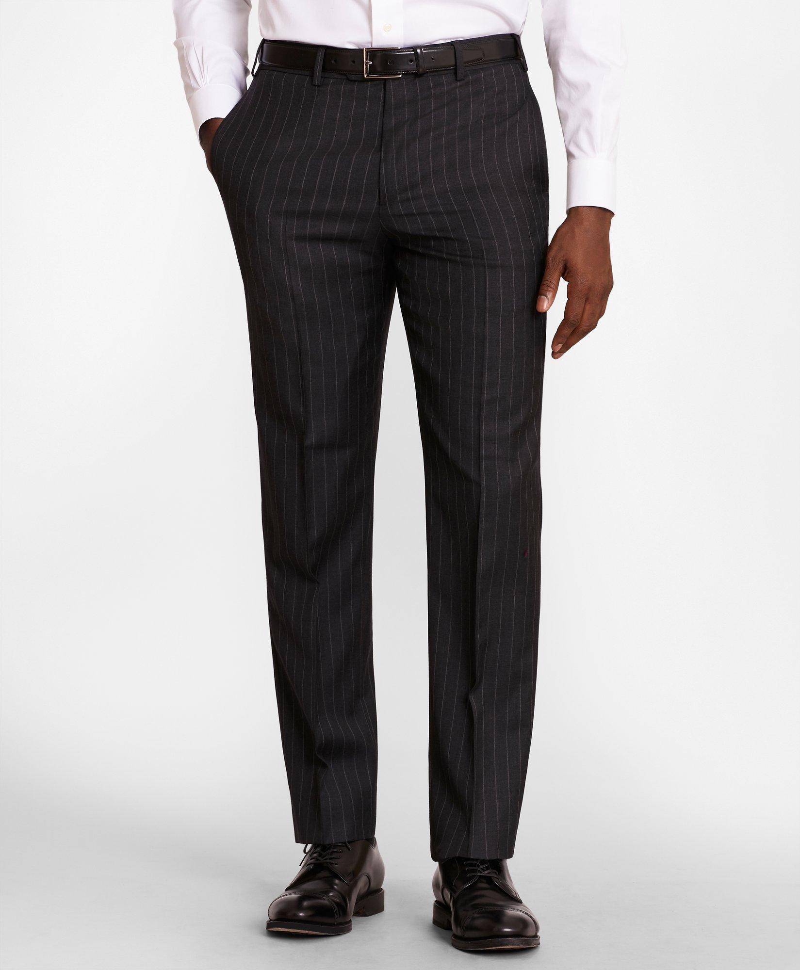 Regular Fit Epsom Grey Pinstripe Wool Suit Pants