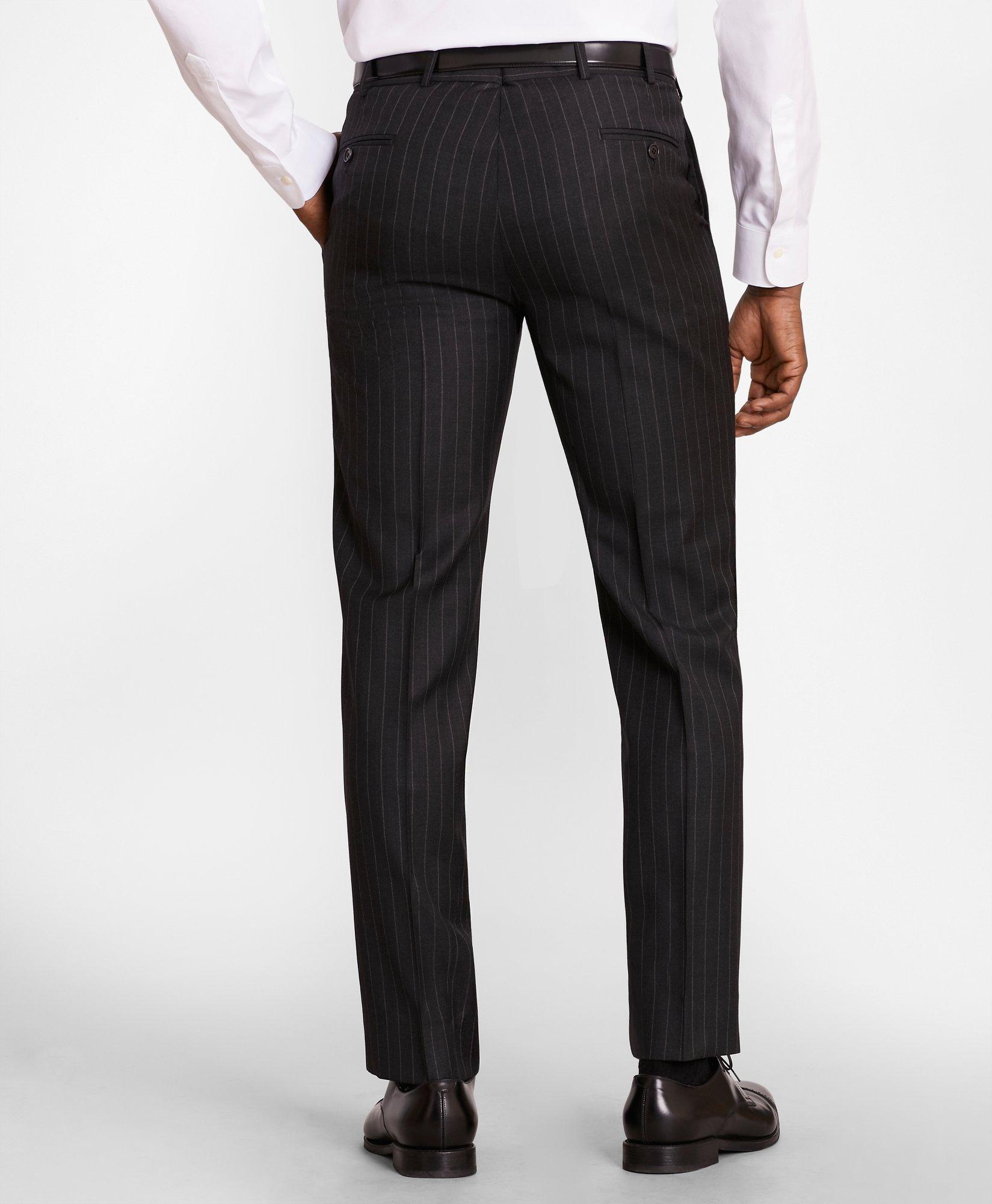 Brooks Brothers Regent-Fit Striped Wool Twill Suit Pants