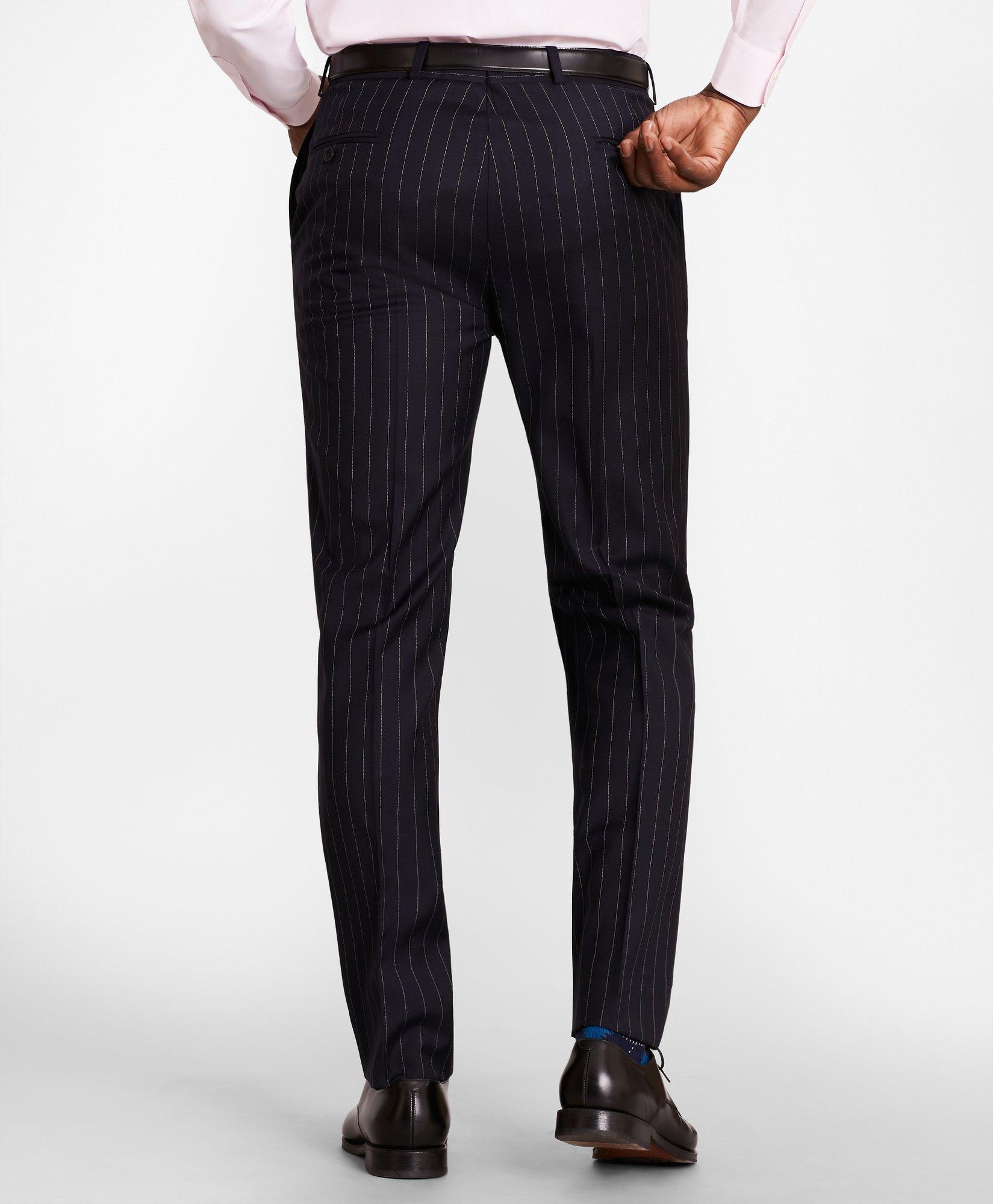 Brooks Brothers Regent-Fit Bead-Stripe Wool Twill Suit Pants