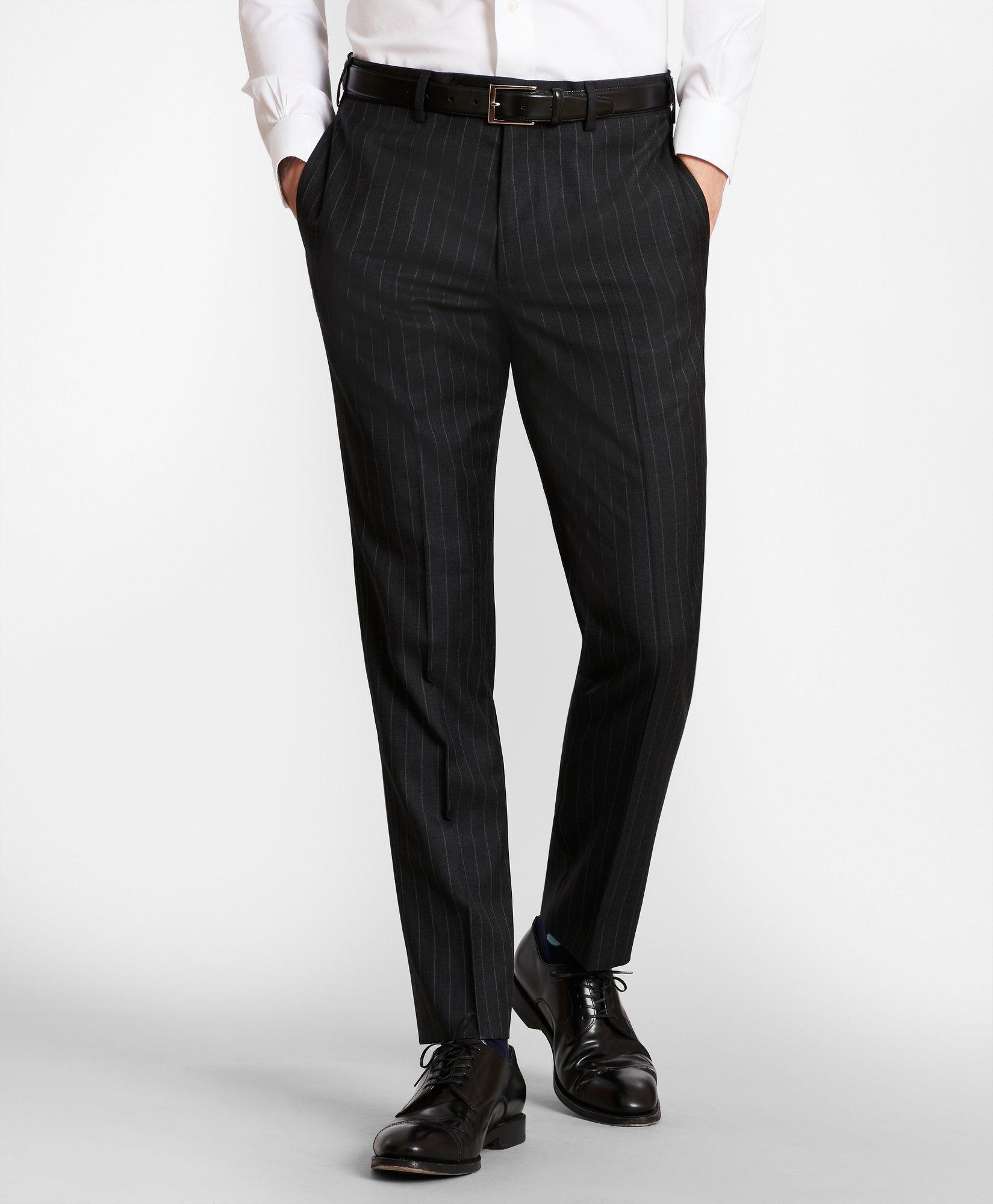 Brooks Brothers Milano Fit Striped Wool Twill Suit Pants