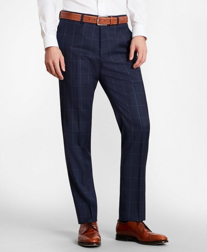 Brooks Brothers Milano-Fit Windowpane Wool Twill Suit Pants, image 1