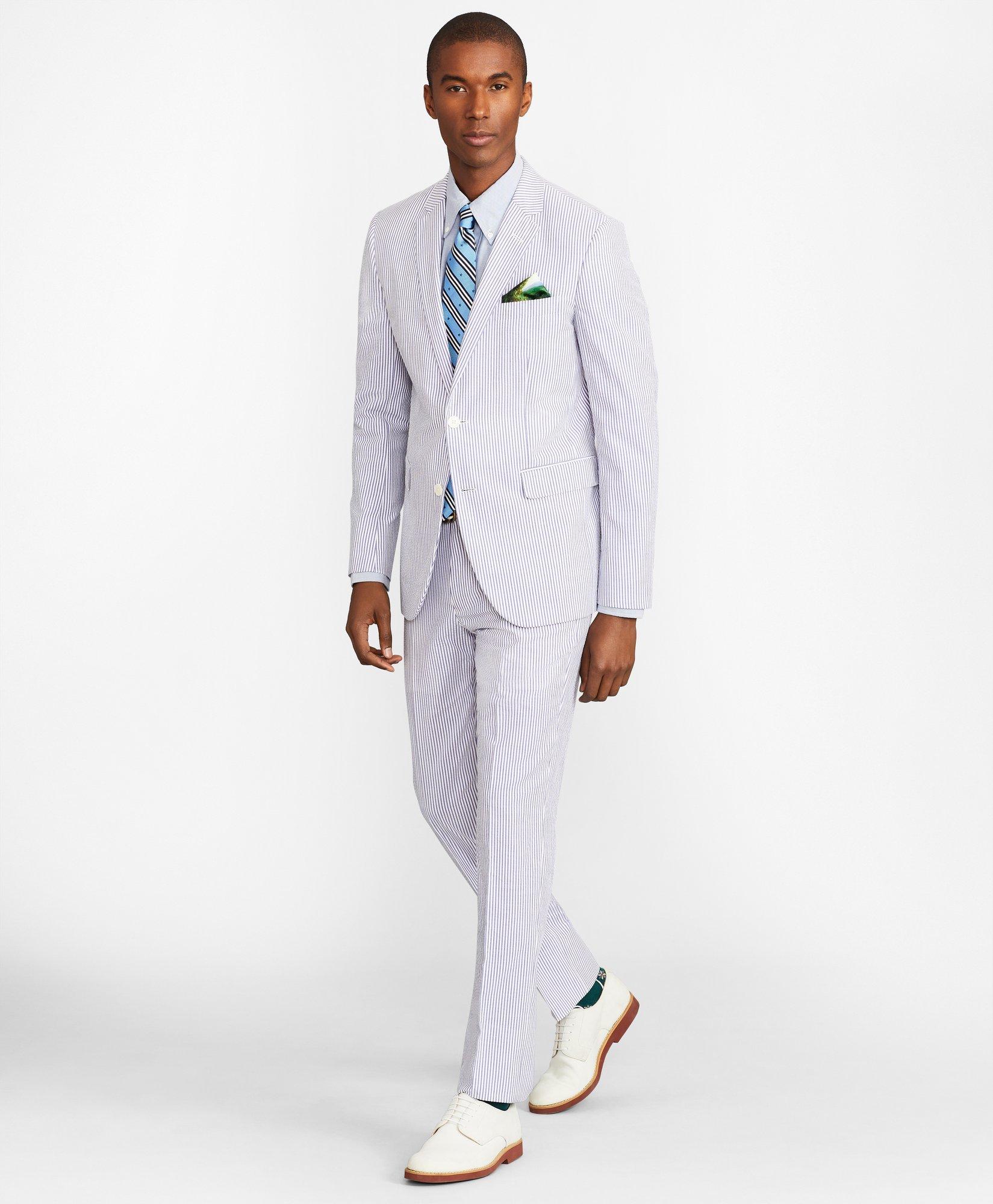 Milano Fit Stripe Seersucker Suit